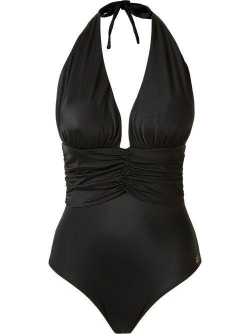 Deep v-neck swimsuit - Black