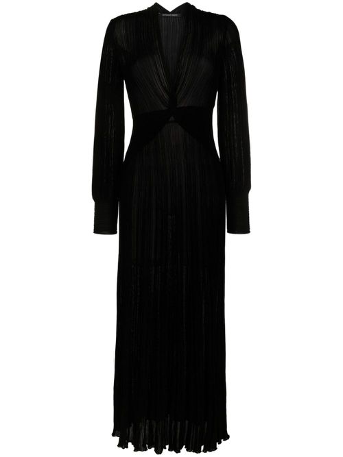 Noemi pleated wrap dress - Black