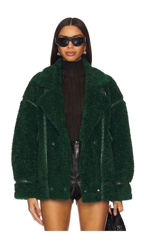 LAMARQUE BLOUSON IMITATION FOURRURE BADU en Green.  XL. Also en