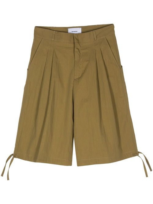 Pleated long shorts - Green