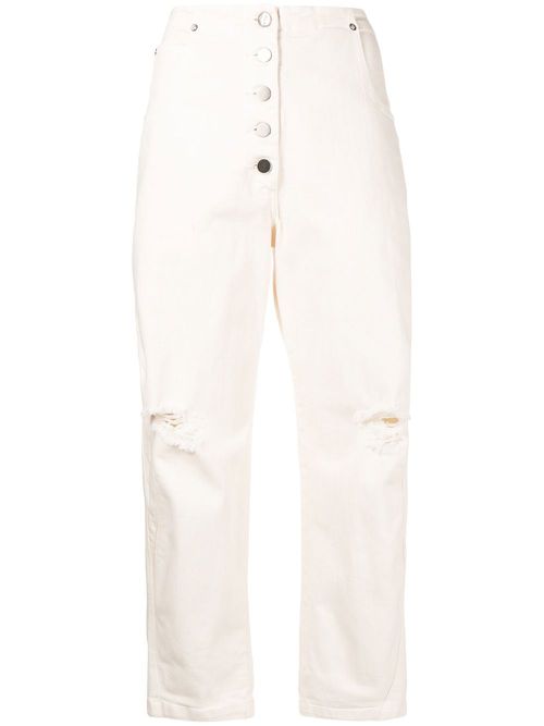 Tapered ripped jeans - White