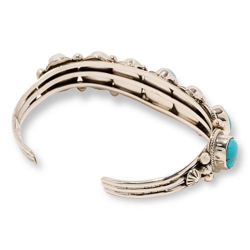 Chaco Canyon 7-Stone Sleeping Beauty Turquoise Cuff Bracelet