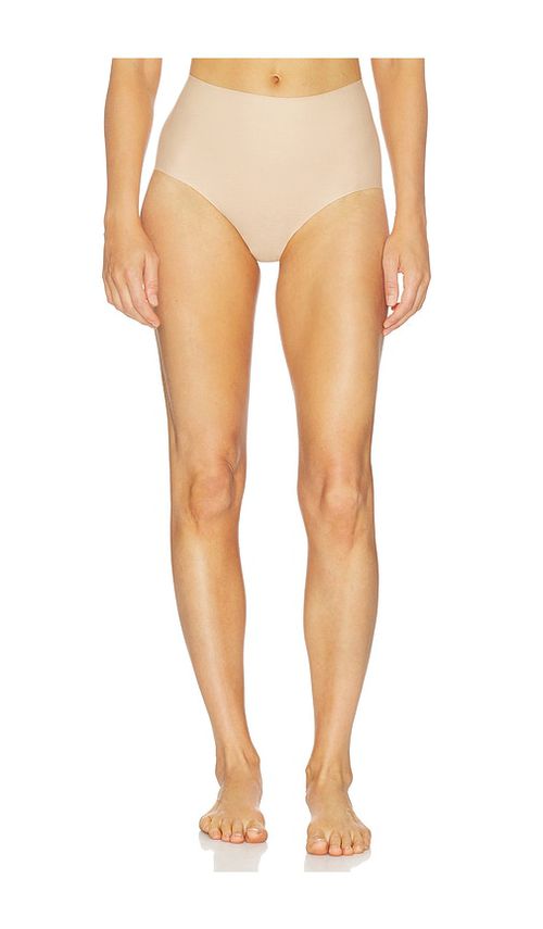 Commando Cotton High Rise Bikini Panty in Beige. - S/M also in XS/S, M/L