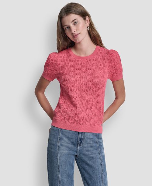 Women's Elbow Sleeve Crewneck Sweater - Sunkissed