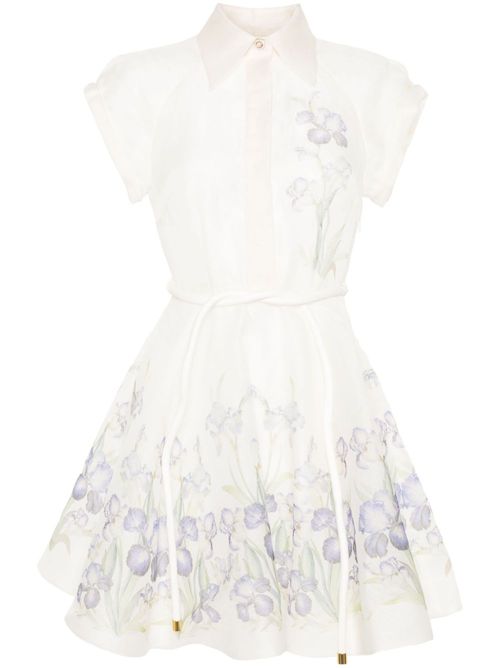 Natura Flip floral-print minidress - White