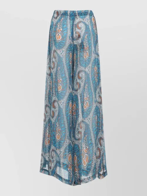 Etro - beach wide leg pants sheer paisley