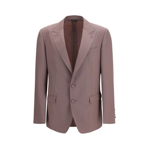 Wool Poplin Blazer — Brown