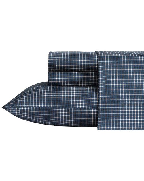 200 Thread Count Reece Plaid Cotton Percale Sheet Set