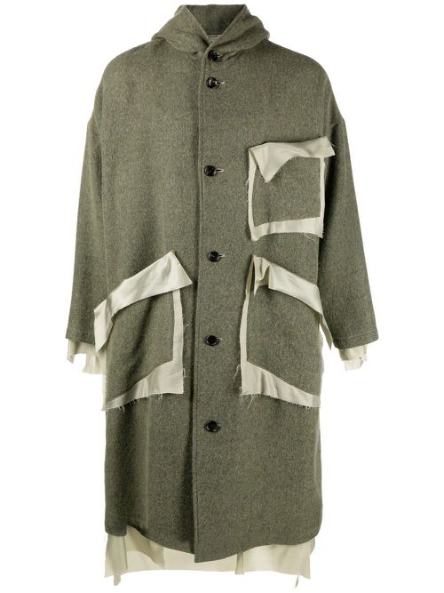 Deconstructed single-breasted coat - Green