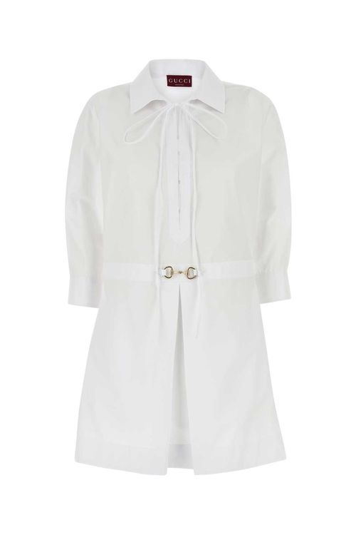 White Poplin Shirt Dress