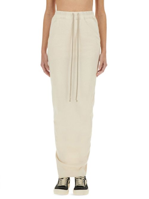 White Solid Maxi Skirt