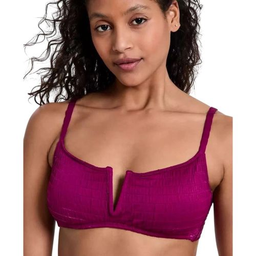 Plumberry Women's Pucker Up V-Wire Bralette Bikini Top