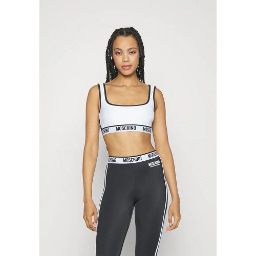 Logo-Waistband Sports Bra — White