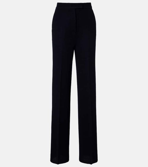 Attinia virgin wool piqué wide-leg pants