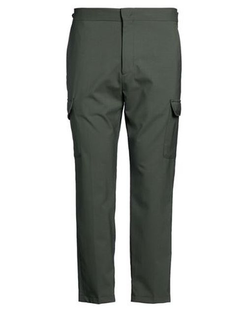Man Pants Dark green Size 34 Virgin Wool, Polyester, Elastane