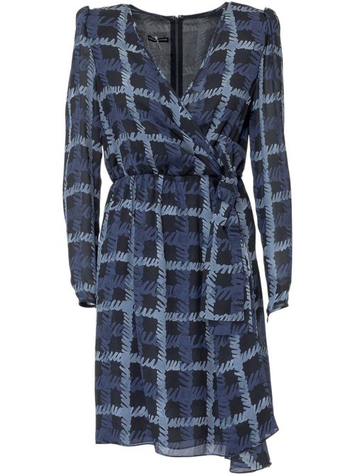 Check-pattern dress - Blue