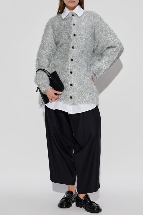 Cardigan With Decorative Trim, Women's, Silver