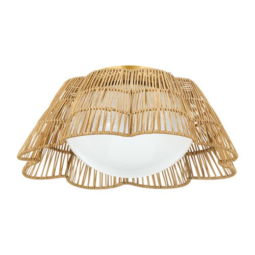 Aged Brass One Light Flush Mount from the Rosa Collection