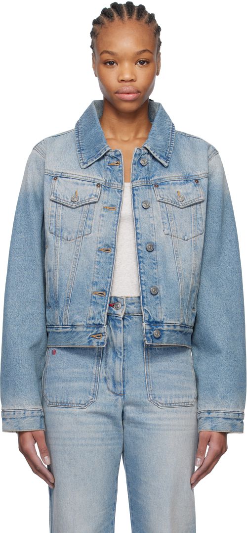 Victoria Beckham Blue Padded Denim Jacket