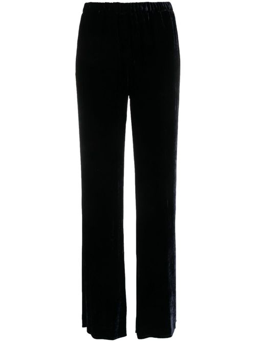 Velvet elasticated-waistband trousers - Blue