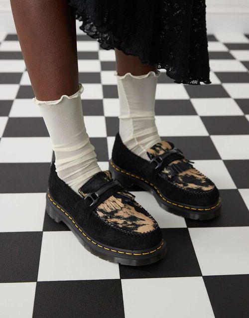 Adrian snaffle suede loafers in black