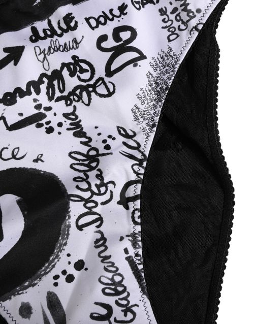 Logo-Graphic Nylon Brief — Black