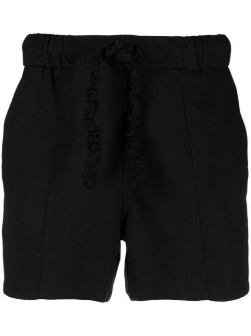Crinkled drawstring-detail shorts