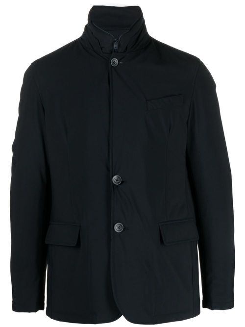 High-neck button-up jacket - 9200 - BLU NAVY