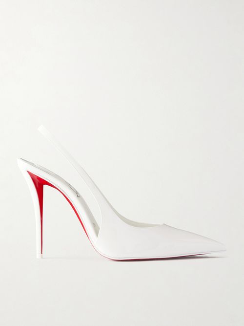 Miss Z 100 Patent-leather Slingback Pumps - White
