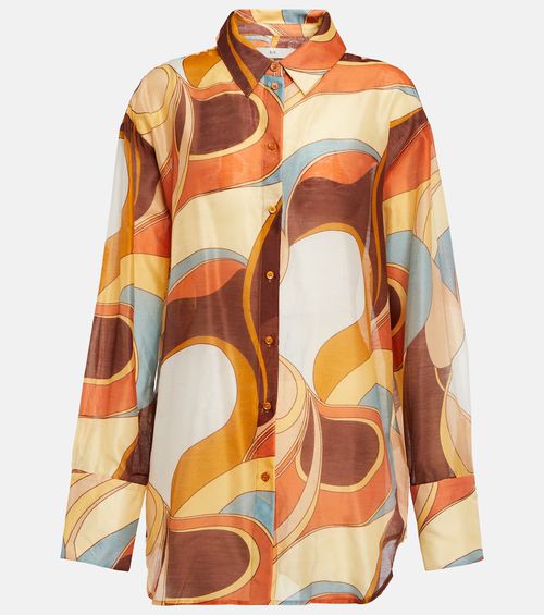 Printed cotton and silk shirt