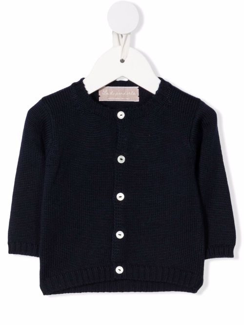 Button-up merino cardigan - Blue