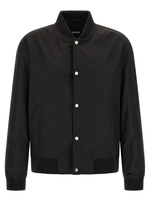 Water-Repellent Monogram-Embroidered Jacket — Black