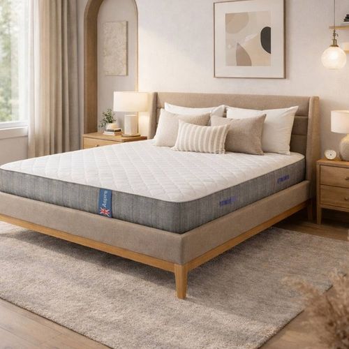 Aspire Unisex PureRest Wool Hybrid Mattress Medium Firm 1000 Pocket Spring in White | : Small Single