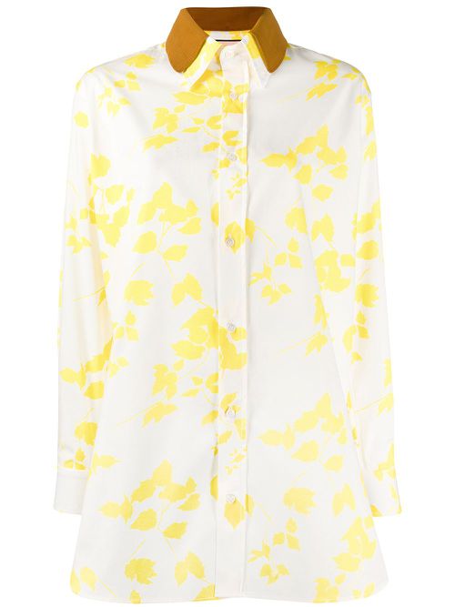 Leaf print shirt - White