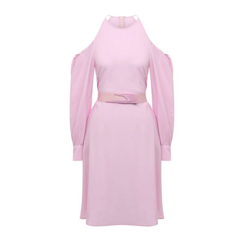 Cold-Shoulder Viscose Dress — Pink