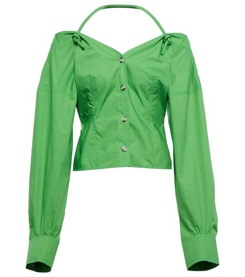 Tami cotton poplin halterneck top
