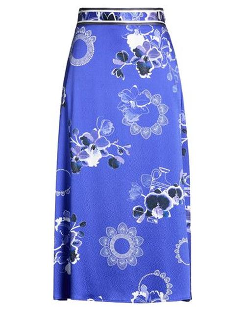 Woman Midi skirt Blue Size 6 Silk, Elastane