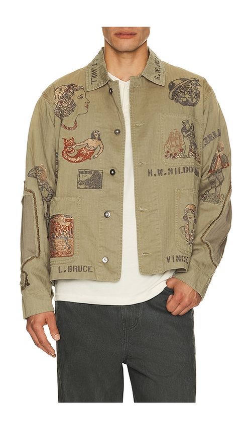 Samuel Zelig Duffle Chore Jacket in Faded Olive - Green. M also in S, L, XL/1X, XXL/2X