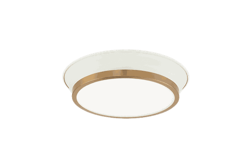 White Aged Gold Brass One Light Ceiling Mount from the Jaxx Collection