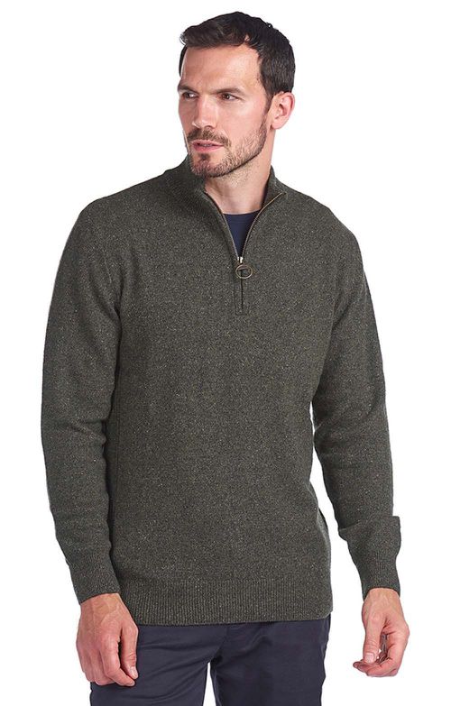 Men's Tisbury Half Zip Sweater, Dark Seaweed