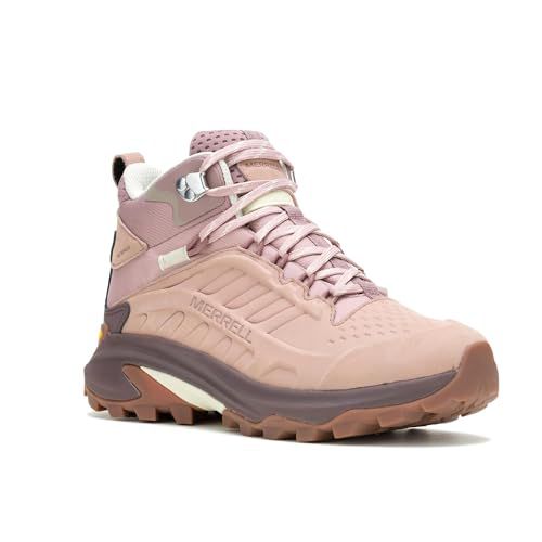 Merrell Women's Moab Speed 2 Leather Mid Waterproof Hiking Shoe, Tan, 8