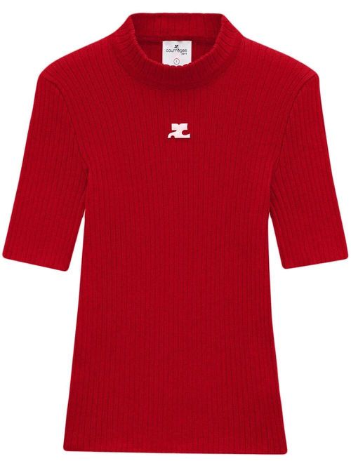 Reedition Short Sleeves Ribbed Knitted Sweater