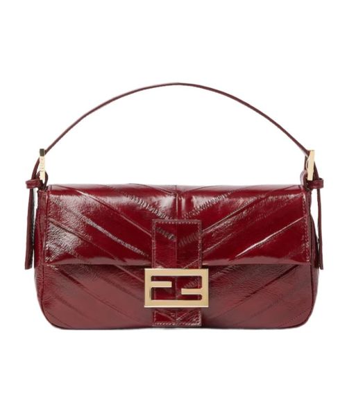 Baguette 26424 Burgundy inlaid hagfish leather bag