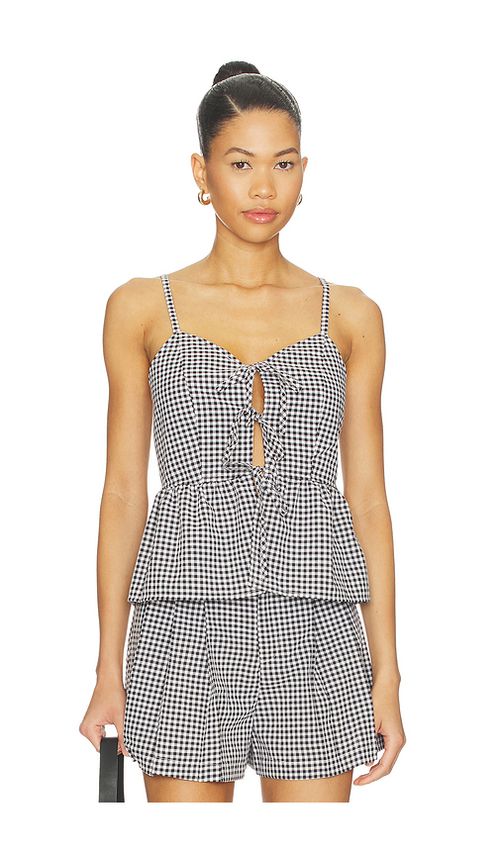 BLANKNYC Plaid Tank Top in Black,White. L. Also in M