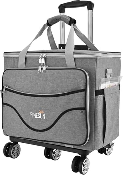 FINESUN Rolling Tote Bag for Women Teacher Bag Rolling Cart Briefcase with Wheels Carry on Wheeled Bag for Work