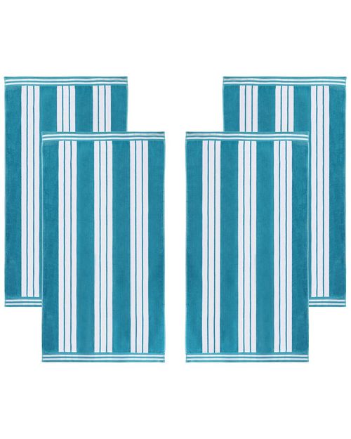 Set of 4 Cabana Stripe Oversized Cotton Beach Towels