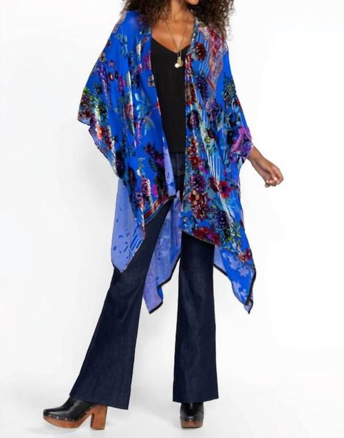 Burnout Velvet Shawl In Dreamer Blue