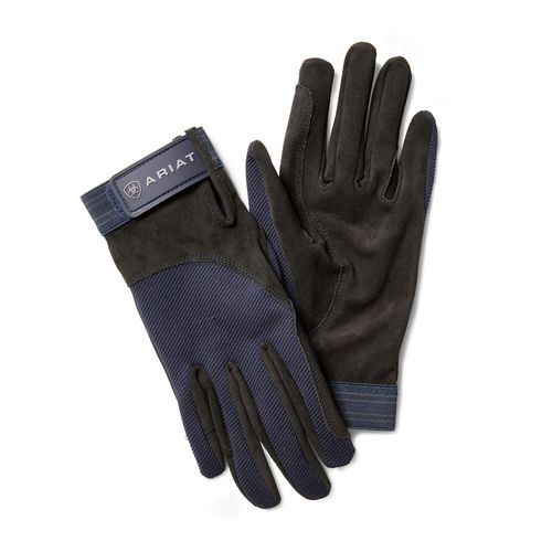 Tek Grip Gloves in Blue Cotton Twill