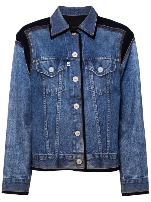 Contrasting denim jacket - Blue