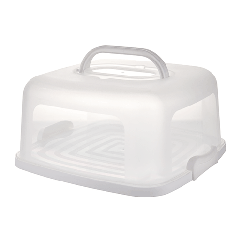 TEMU 12" Square Cake Box Plastic Cake Carrier, Reusable & Washable Portable Cake Storage With Lid & Handle, 2-clip Closure Cake Box Clear Dessert